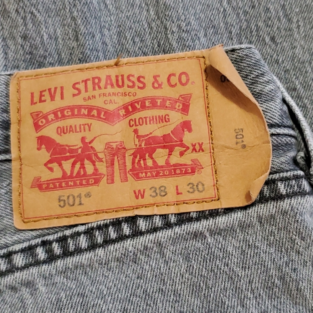 501s Button Fly Light Gray Levi's - image 4